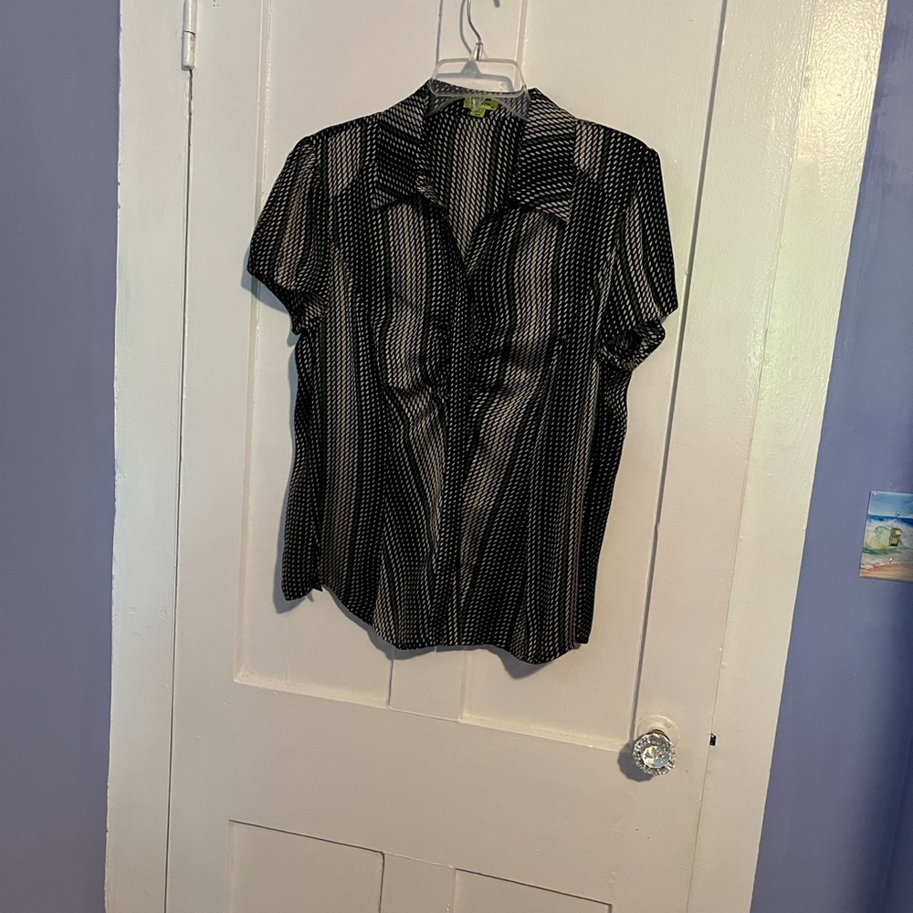 Agora Multicolor Patterned short sleeve blouse
